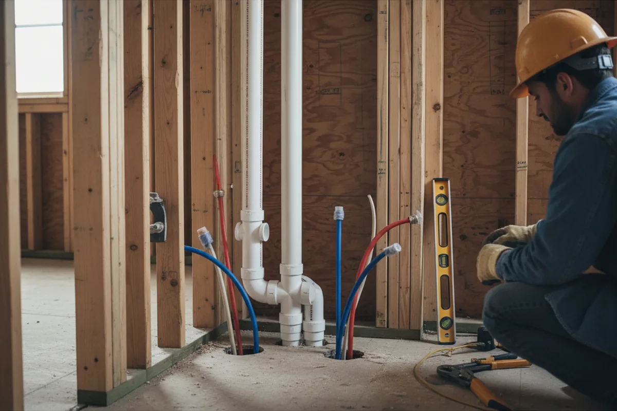Drain and supply rough-in during Garbage Disposal Repair in Bakersfield